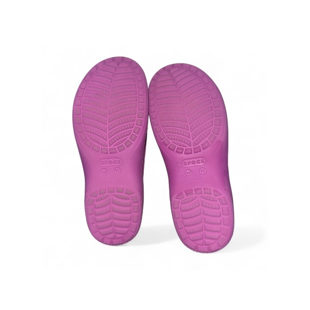 Crocs Lined Clog Slides Womens Pink Faux Fur Cozy Comfort Size 11 - Picture 2 of 5
